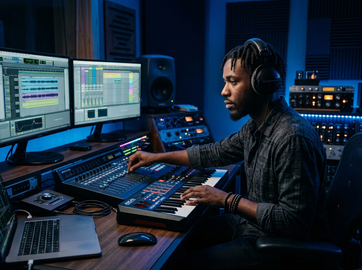 African music producers at work
